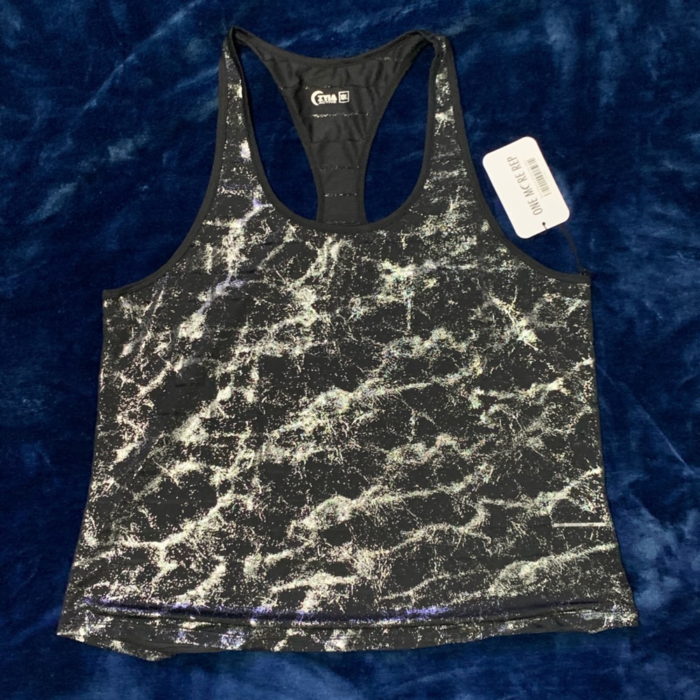 NWT Zyia Black Reflective Havana Tank.